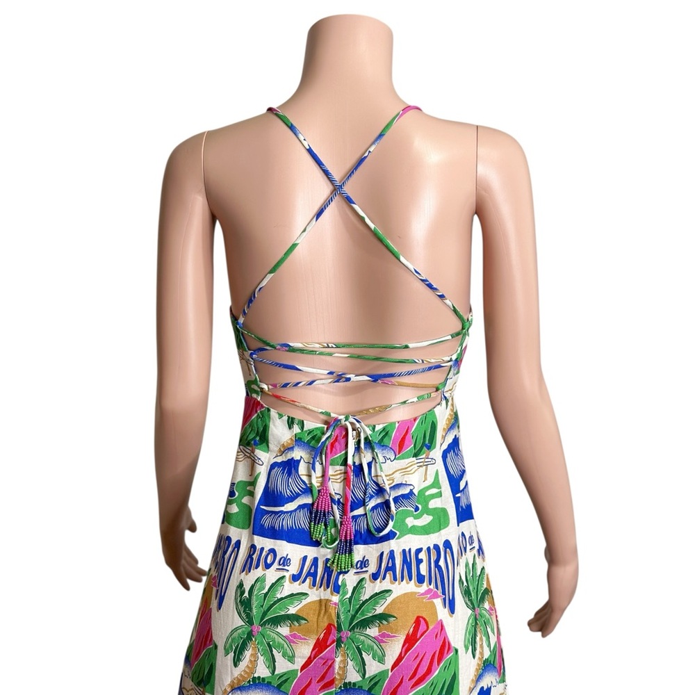 FARM RIO Carioca Posters Midi Dress, Off-White, XS - Picture 10 of 11